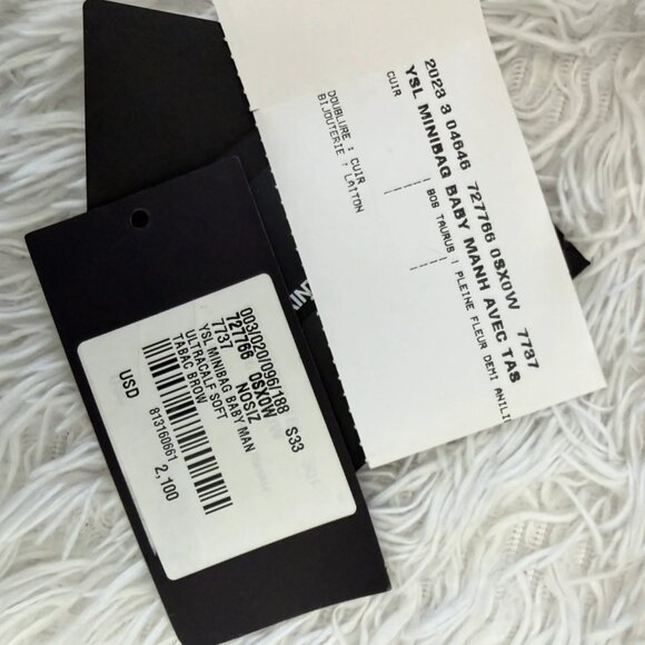 SAINT LAURENT Smooth Calfskin Mini Manhattan Shoulder Bag in Tabac Brown - Picture 11 of 13